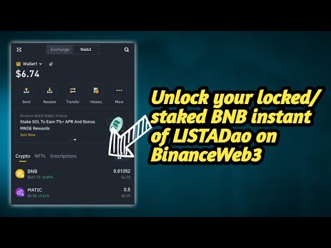 How to unlock locked/staked BNB in Binance Megadrop of LISTADao | #crypto