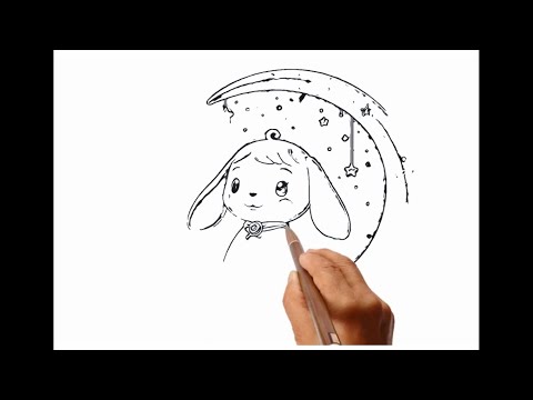 How to draw simple Cinnamoroll in space.  #drawing #draw #painting I Chill how to draw