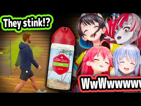 HoloGirls React To Spraying Deodorant On Customers In Card Shop Simulator【Hololive】