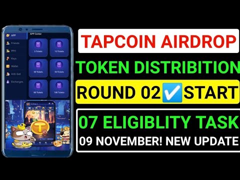 Tap coins Airdrop Claim start 😱 || Tap coin Ticket value $2 per Ticket || 07 Eligibility Task ✅