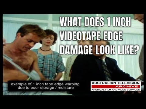 Example of Scalloping / Tape Edge Damage on 1-Inch Videotape - Australian Television Archive