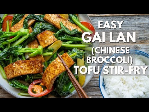 Gailan tofu stir fry - 清炒芥蓝豆腐