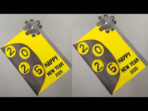 DIY Happy New Year Greeting Card | Handmade Card Making | New Year 2025 Card | Easy and Simple Card|