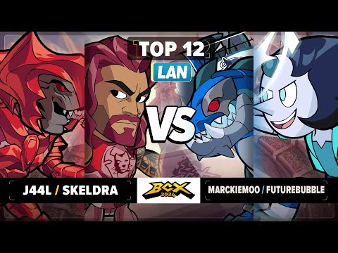 Marckiemoo & Futurebubble vs J44L & Skeldra - Top 12 - Brawlhalla World Championship 2024 - LAN 2v2