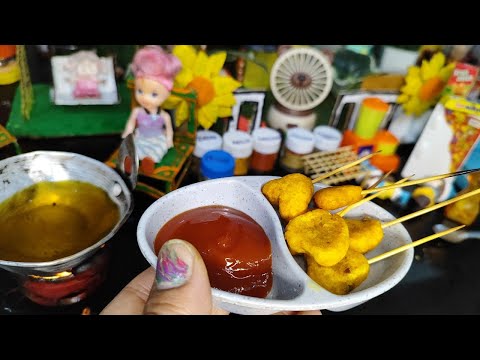 Miniature Potato 🍭Lollipop|Crispy Potato Lollipop Recipe|Mini Kitchen|Lollipop Recipe at home|