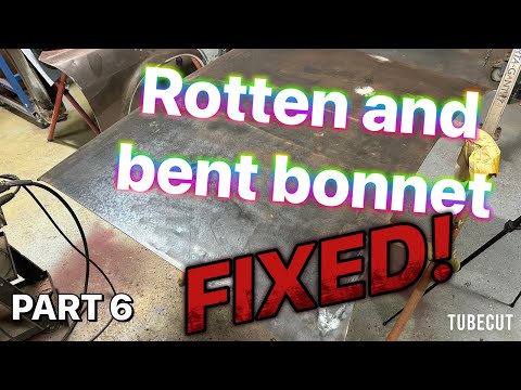 Beating the ugly and rust out of a Mopar bonnet - Galant Coupe - Ep 6