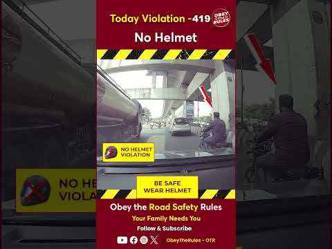 Today Violation 419 - Keep your ride safe with a helmet #chennaitrafficpolice #otr #obeytherules