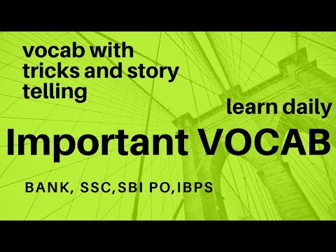 Important vocab part 5|tricks to learn vocab|important for Bank, ssc