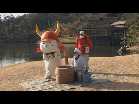 20241216 ひこにゃんが餅つきをお手伝い