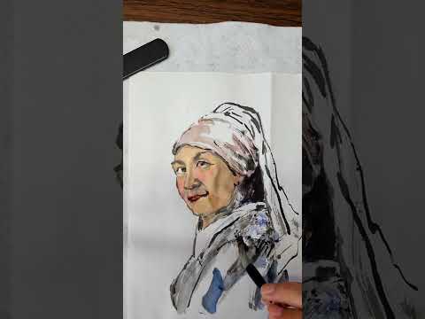 Today’s Western watercolor master study of Vermeer, but I’m painting a portrait of Victoria, my wife