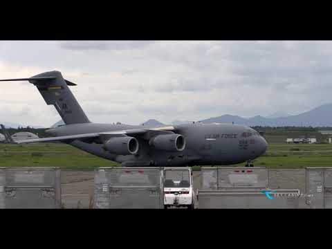 " アメリカ空軍の大型長距離輸送機 C-17が千歳に飛来!! " US Air Force Boeing C-17 Globemaster III AK90168