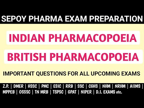 I.P. & B.P. MCQS | PHARMACOPOEIA MCQS | SEPOY PHARMACIST EXAM 2024 | DSSSB | PRISON DEPARTMENT|OSSSC