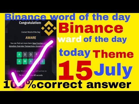 Binance word of the day Crypto Adoption Theme crypto wotd Answers