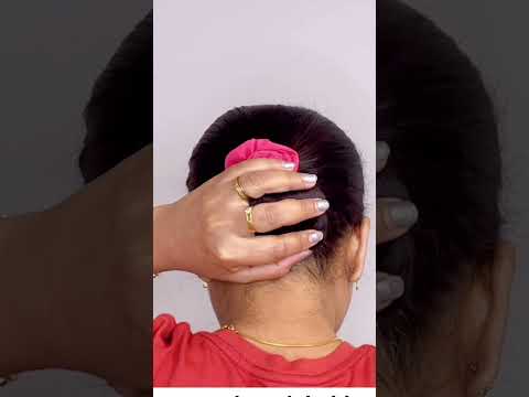 Let’s make low bun hairstyle using 2 scrunchies #hairstyles #hairtutorial #garba #festival