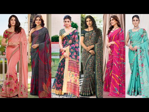 Simple saree looks for everyday wear//Lightweight sarees for everyday style//Cotton saree designs