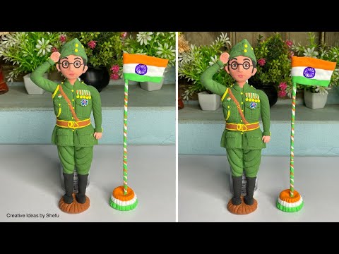 DIY how to make Netaji Subhash Chandra Bose idol with clay || Subhash Chandra Bose Statue making