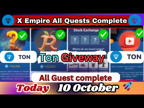 10 October All Quests Code X Empire | Riddle Of The Day | Rebus Of The Day | Ton Giveway  | ton