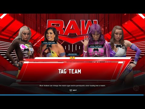 WWE 2K24 AWA Monday night dawn: Liv Morgan and Requel vs The Mega stars