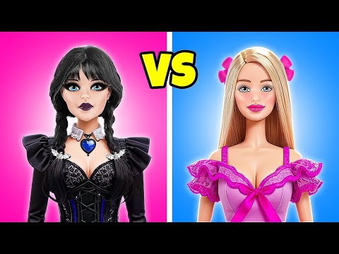 Black vs Pink Doll Crafts 🖤💖 EASY Doll Makeover by Imagine PlayWorld