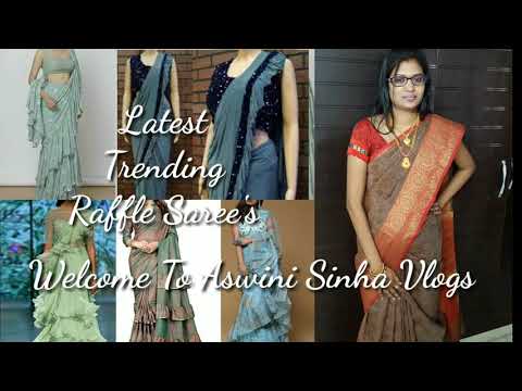 Latest & Trending Raffle Saree's collection's and designs..