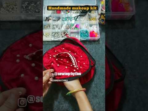 Round Kit❤️#roundbag #makupkit #fabricbag #handsewing #handmade #sewingrhythm #makeathome #shorts