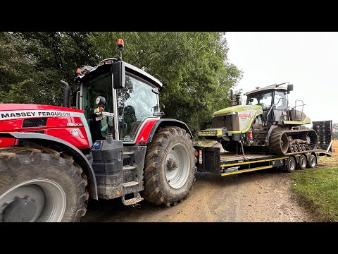 Big CLAAS tractor recovery with the new Bailey low loader