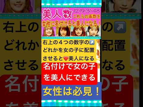 知ってた？ 美人になれる画数があるんだって❤️ 絶対に観た方がイイ #美人 #美容 #画数 #姓名判断