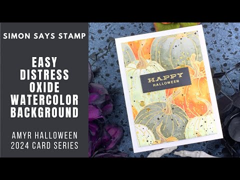 EASY Watercolor Pumpkin Card | AmyR Halloween 2024 Card Series #15