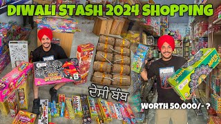 Diwali Stash 2024 Shopping Worth 50,000/-😱  Skyshot , Anaar , Rocket ,SONNY ,Cock Brand