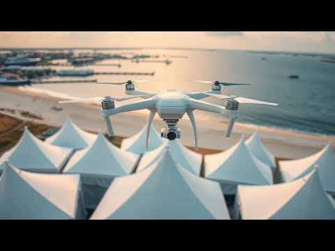 Drone Captures Stunning Charleston, SC Harbor Event! White Tents, Sandy Views [2024]