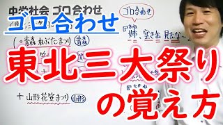 中学社会【ゴロ合わせ】地理「東北三大祭りの覚え方」