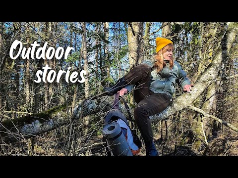 Falling from a tree. Outdoor Yoga. Campfire cooking.