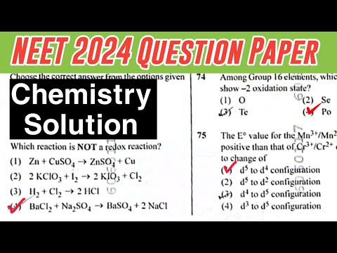 NEET Question Paper 2024 | Complete Solution | Chemistry Portion | NEET 2024 Solved Paper