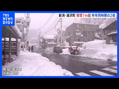 新潟・​湯沢町で積雪1m超、昨年同時期の2倍　住民「毎年嫌ですね」｜TBS NEWS DIG