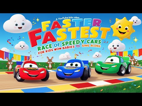 Fast Faster Fastest| A Race of Speedy Cars for Kids| Wow Babies Sing Along|#kidsmusic