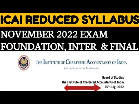 |ICAI Latest Amendment November 2022 Examination | CA Foundation, Intermediate & Final |