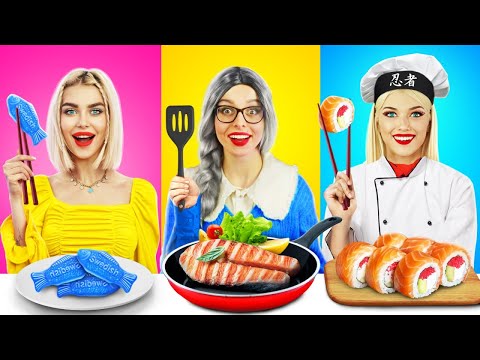 Me vs Grandma vs Chef Cooking Challenge | Crazy Challenge & Patenting Hacks by RATATA