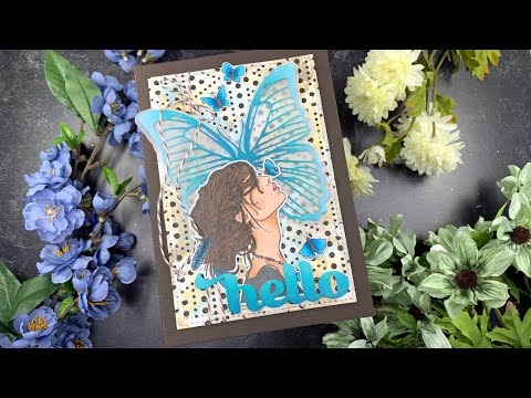 Mixed Media Butterfly Card | OLO Markers | Picket Fence Studios