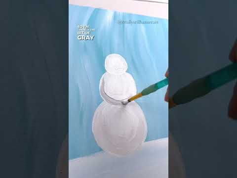 [clip] How to paint a snowman! 🎨⛄#easypainting #BeginnerFriendly #snowman #howto #acrylicpainting