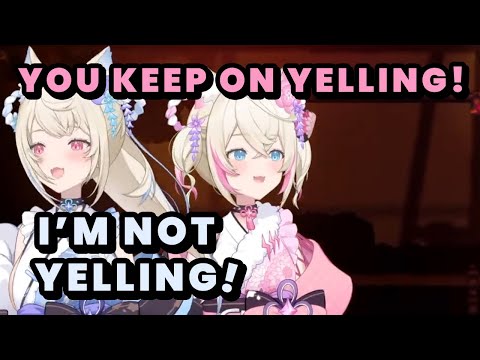 Yeah, Fuwawa is definitely not "yelling" at Mococo