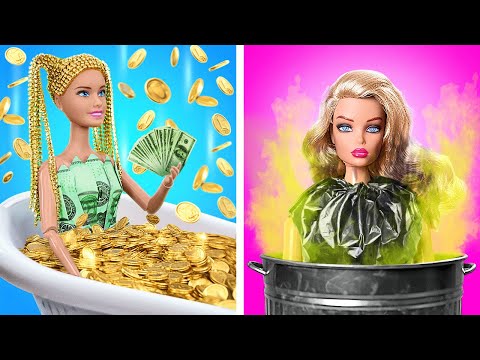 Rich VS Poor Doll Makeover | Cute Miniature Crafts and Tiny DIY Ideas for Your Dolls!