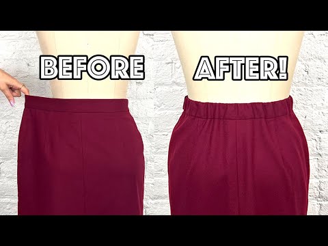 Half Elastic Waistband Sewing Hack: Make A Skirt Smaller At The Waist!