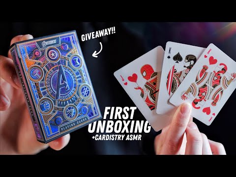 UNBOXING the *NEW* AVENGERS Playing Cards + Cardistry ASMR and GIVEAWAY!!