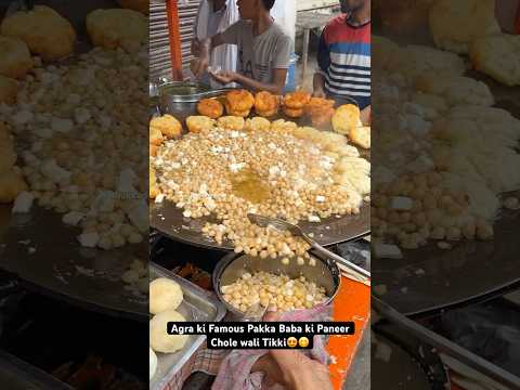 Agra ki Famous Pakka Baba ki Paneer Chole wali Tikki😍😋|| Indian Street Food