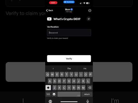 What’s Crypto DEX? Blum Code Verification | Blum Verification Code 8 November #blum #blumairdrop