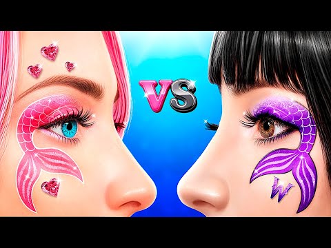 PINK vs BLACK Extreme Mermaid Makeover! Extreme Transformation from Wednesday to Mermaid!