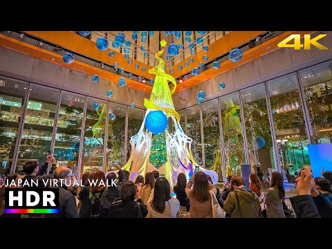 Japan - Tokyo Marunouchi Christmas Lights Walking Tour • 4K HDR