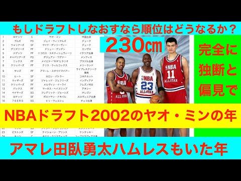 NBAドラフト2002のヤオ・ミンの年　アマレ田臥勇太ハムレスも　もしドラフトしなおすなら順位はどうなるか？