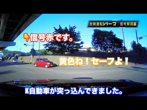 【危険運転シリーズ‼️ドライブレコーダー】信号無視編