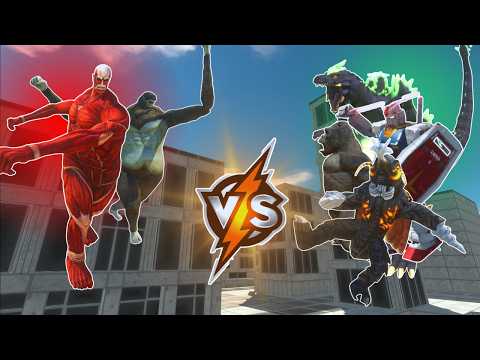 Colossal Titan save Beast Titan From Ghost Super Godzilla in ARBS Animation